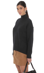 Turtle Neck Knit Jumper in Black