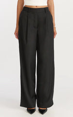 Tessa Pants - Elastic Back Pull On Tailored Pants in Black