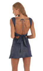 Shimmer Bodycon Dress in Navy