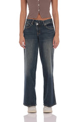 Low Rise Cross Jeans in Dark Wash