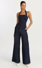 Therese Jeans - High Waist Wide Leg Flare Recycled Denim Jeans in Raw