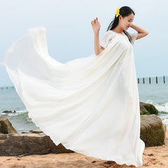 White Chiffon Maxi Dress, Flowy Party Dress