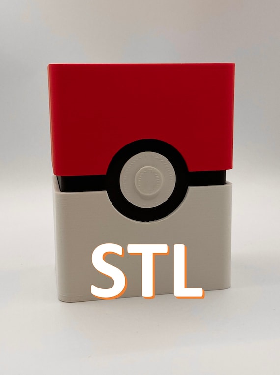 STL 3D Print Files For: the Pokémon Ball Deck Box - Pokémon Cards 3D Printed Deck Box
