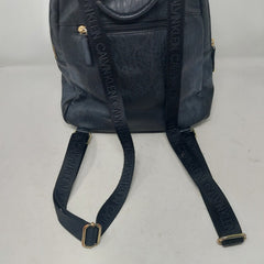 Calvin Klein Black Faux Leather Mini Backpack Travel Carry On Preppy Minimalist