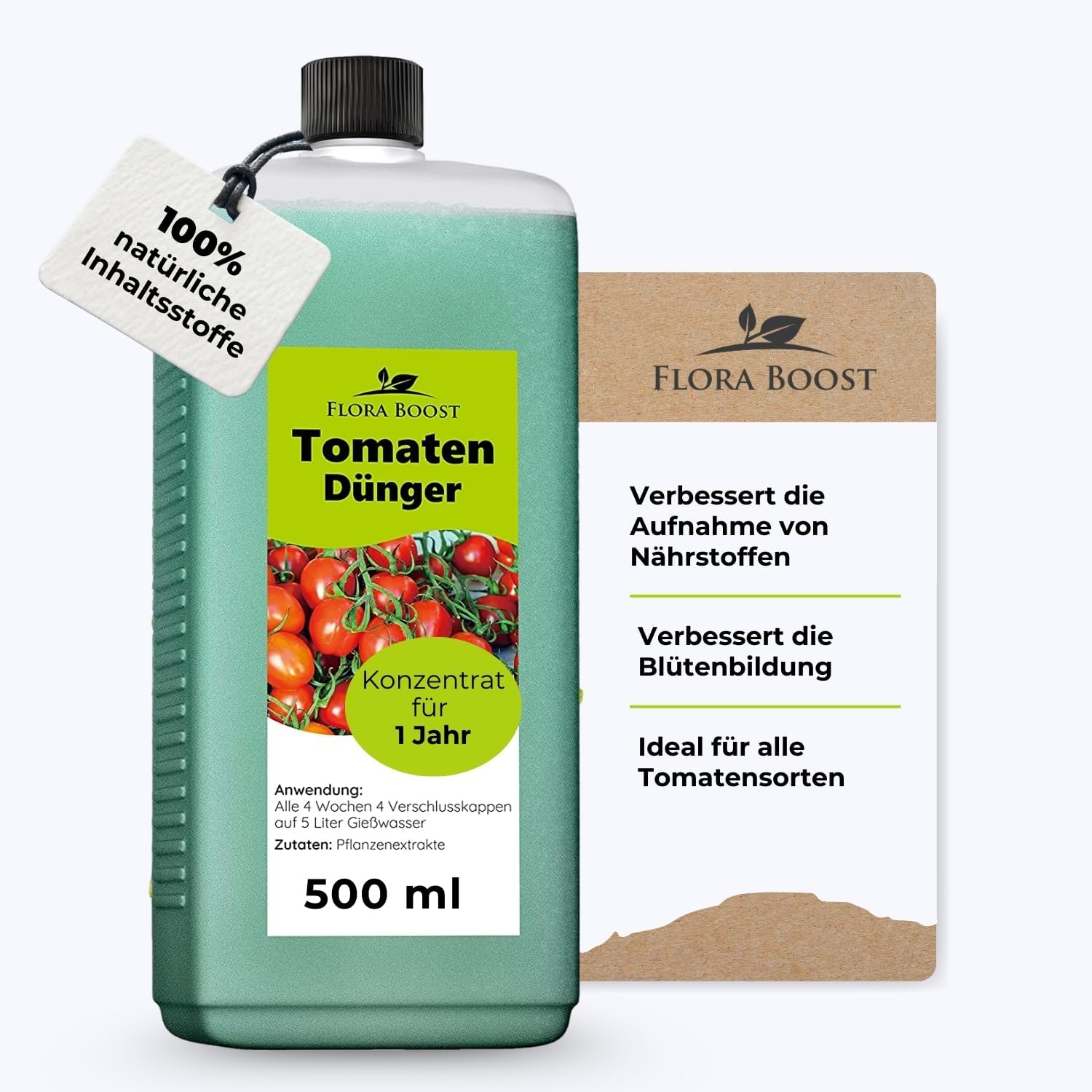 Tomaten Pflanzen Dünger für mehr Ertrag und gegen Krankheiten Flüssigdünger - Flora Boost