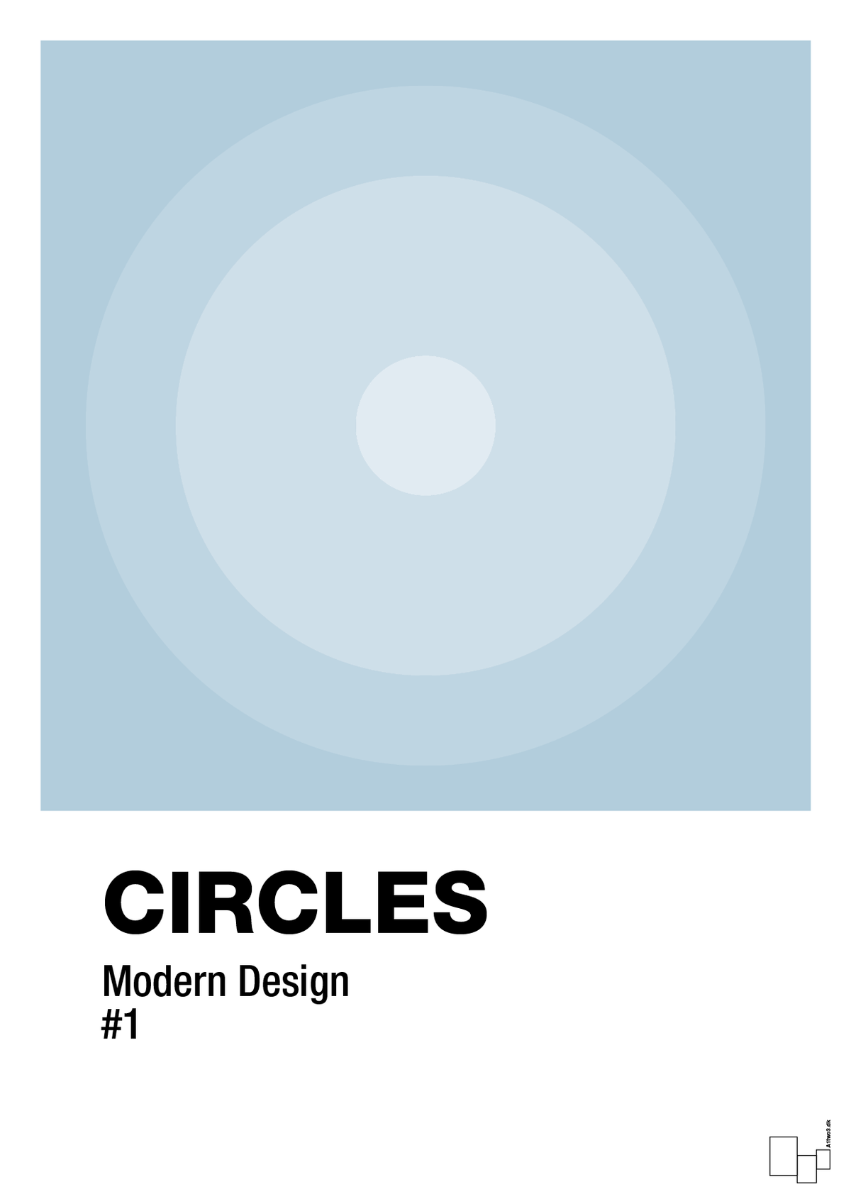 plakat: circles #1 - heavenly blue-Illustrationer-A1two3