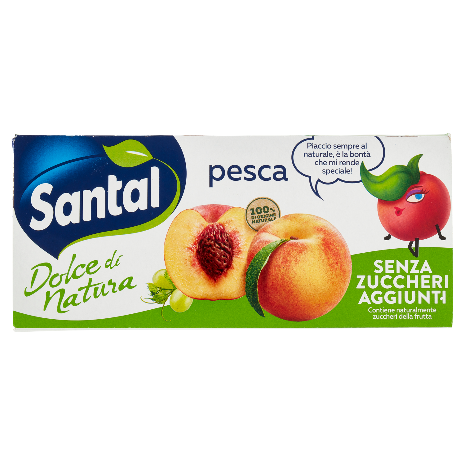 SANTAL PESCA DOLCE DI NATURA PESCA no added sugar 3x200ml 600ml (8 in a box)available from our italian retail store