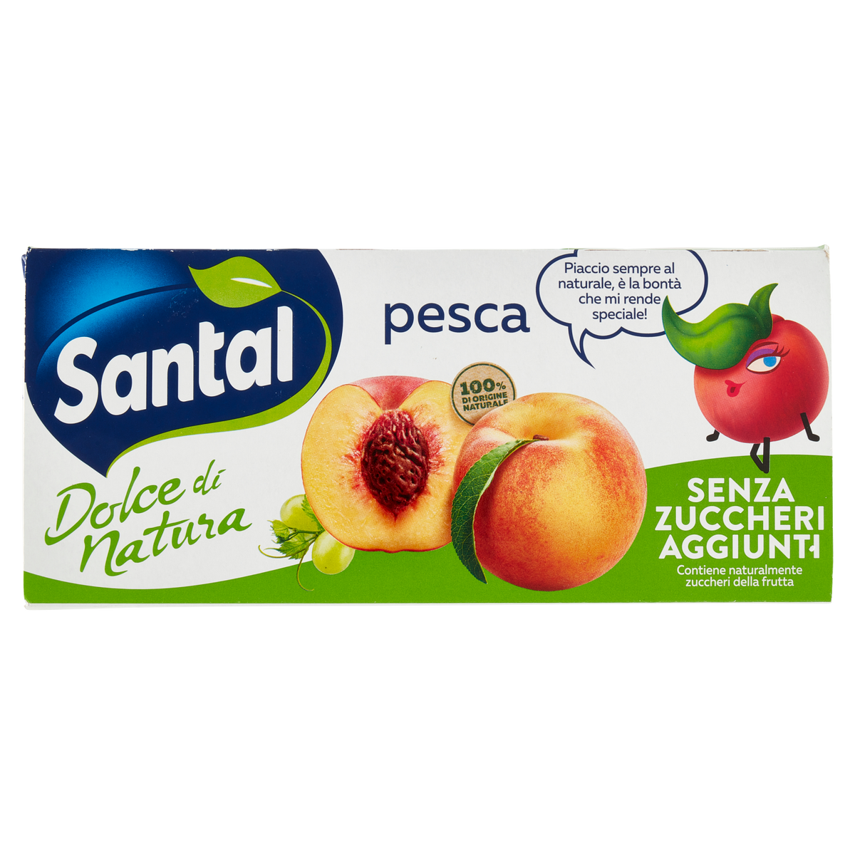 SANTAL PESCA DOLCE DI NATURA PESCA no added sugar 3x200ml 600ml (8 in a box)available from our italian retail store