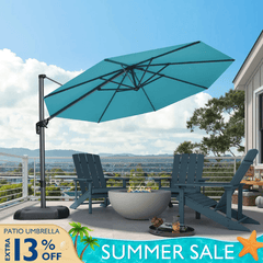 PURPLE LEAF Durable Patio Outdoor Umbrella Aluminum Round Cantilever Sun Yard Umbrellas For Pool, Deck