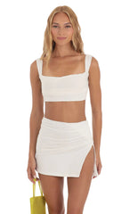 Two Piece Skirt Set in White
