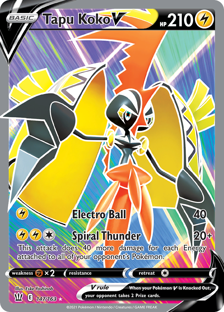 Pokémonkaart 147/163 - Tapu Koko V - Battle Styles - [Rare Ultra]