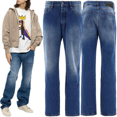 AMI Men's Low Rise Straight Denim Jeans HTR500 601 480 44032972
