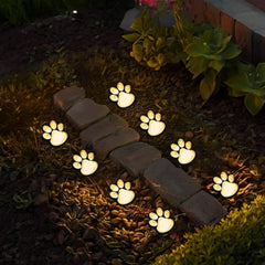 LumiPfote Solarleuchte Pfotenform LED warmweiß Garten