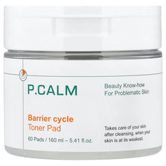 P.CALM, Barrier Cycle Toner Pad, 60 Pads, 5.41 fl oz (160 ml) - Image 1