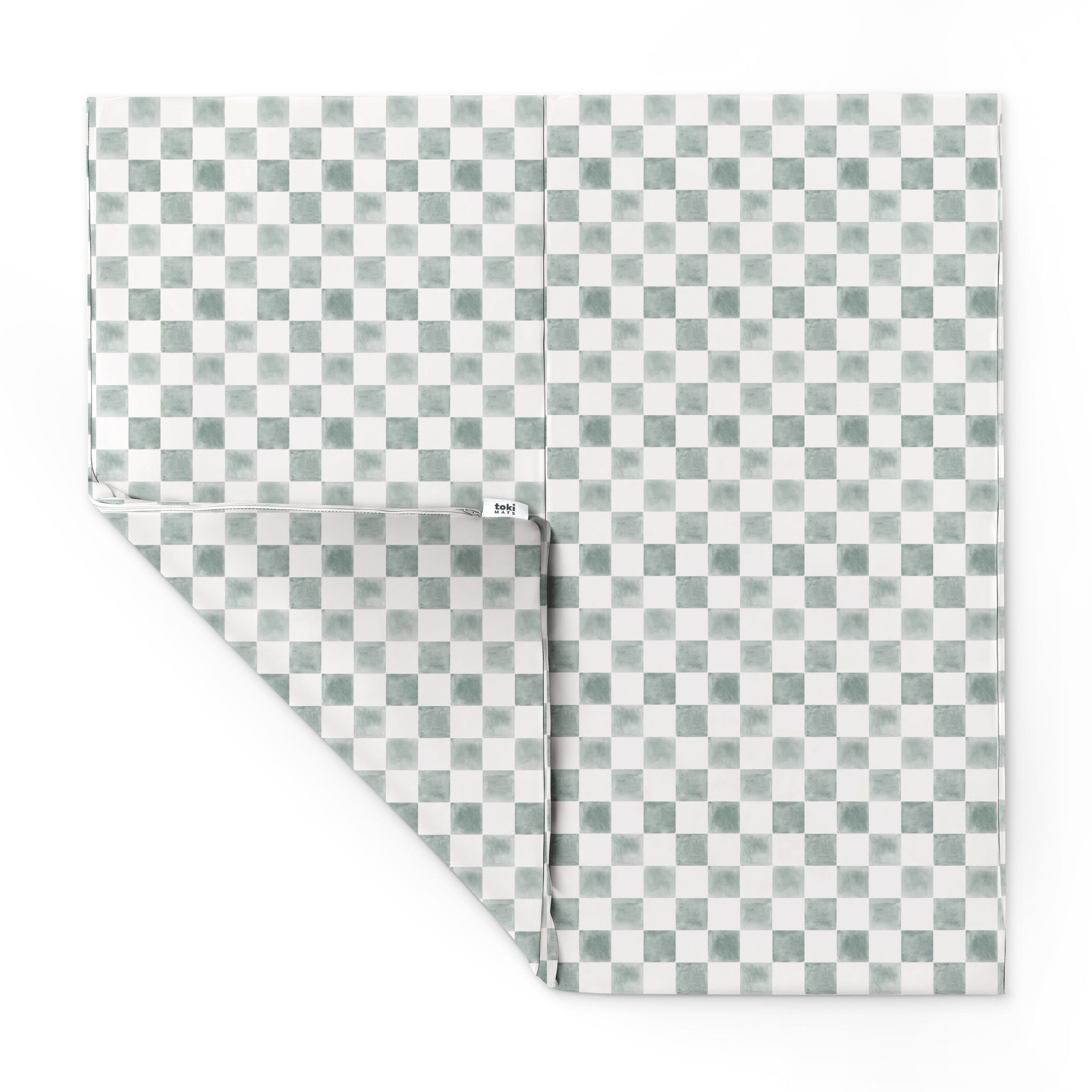 Toki Kids Checker Matcha Vegan Leather Mat Standard | Playroom Avenue