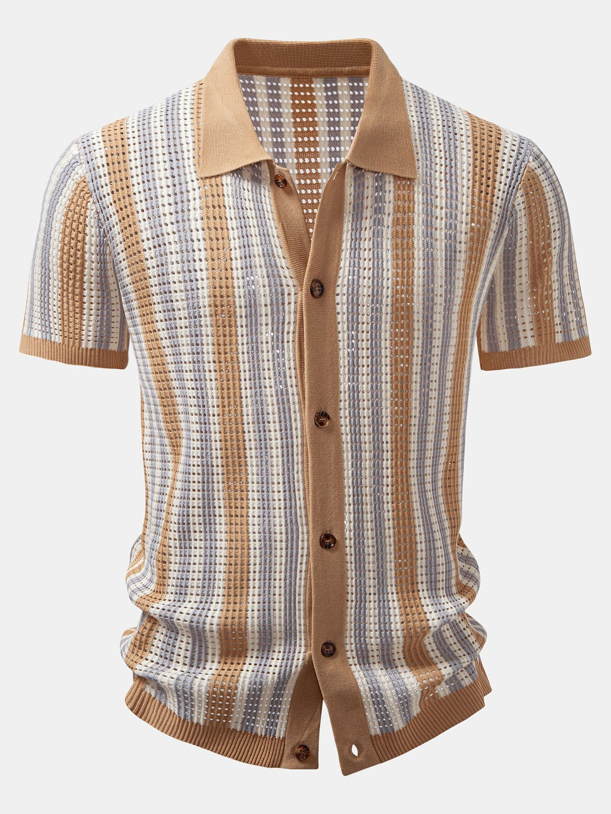 Chemise en crochet à œillets rayés