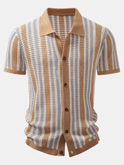 Chemise en crochet à œillets rayés