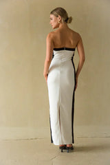 Meredith Strapless Contrast Bodycon Midi Dress