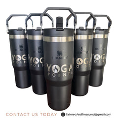 30oz Personalized Stanley Iceflow with Leak-proof lid Stanley with handle and Flip straw water bottle Client thank you birthday gift for him