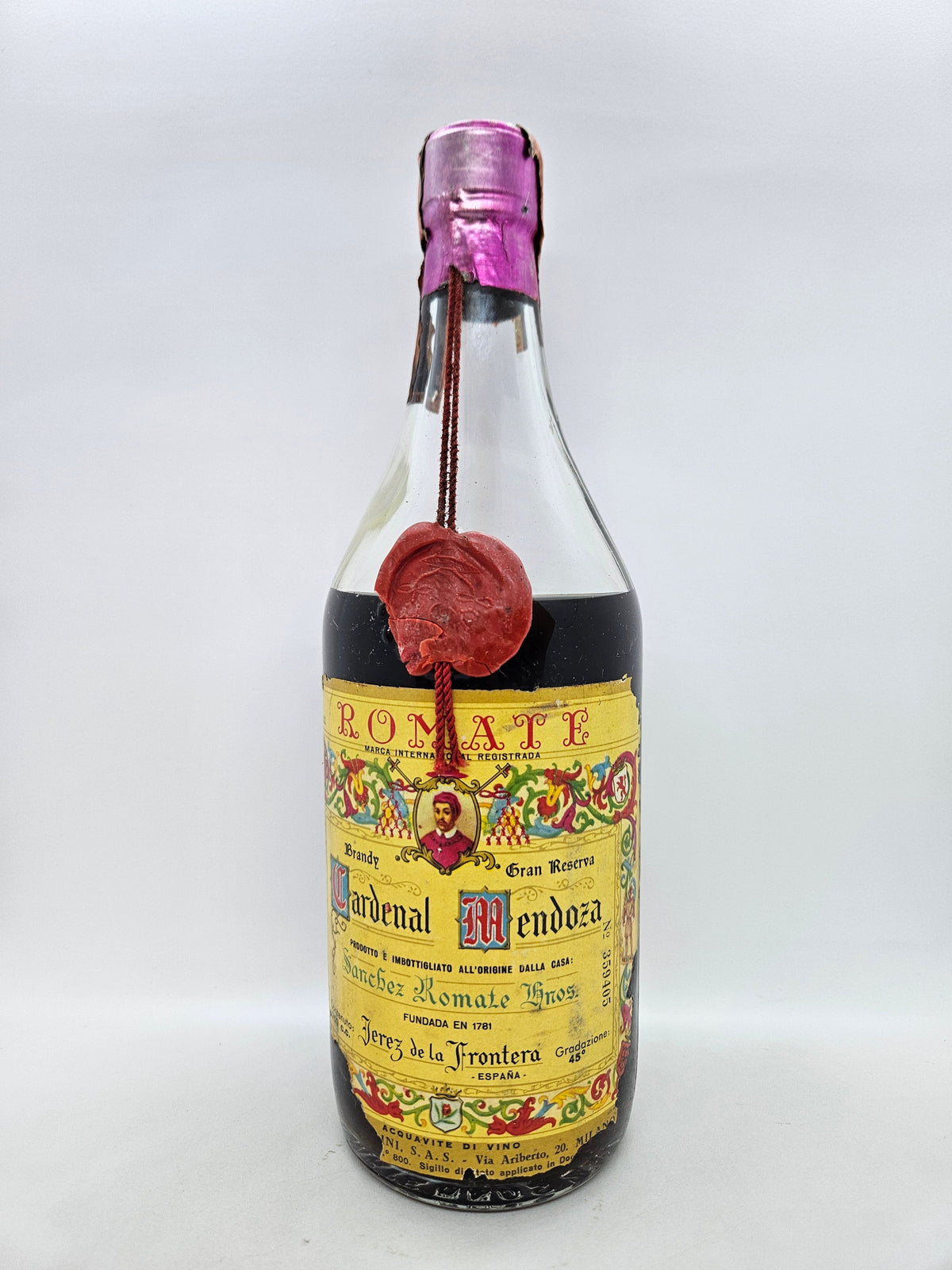 Brandy Gran Reserva Cardenal Mendoza Romate Jerez de la Frontera
