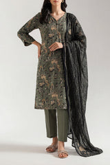 Unstitched Printed Lawn 3 Piece