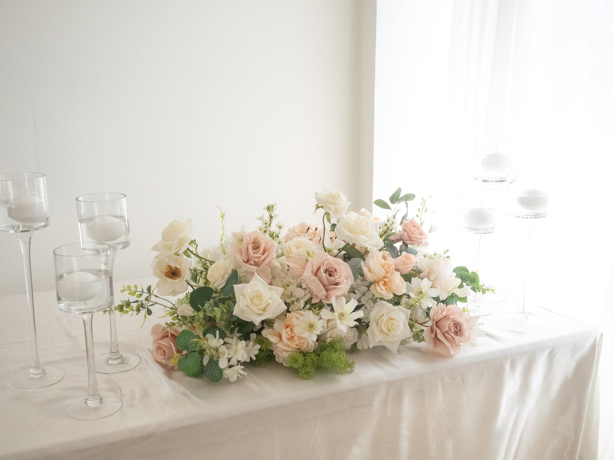 Faux Headtable Flower (24 inches) Arrangement Classic Dusty Blush Rental