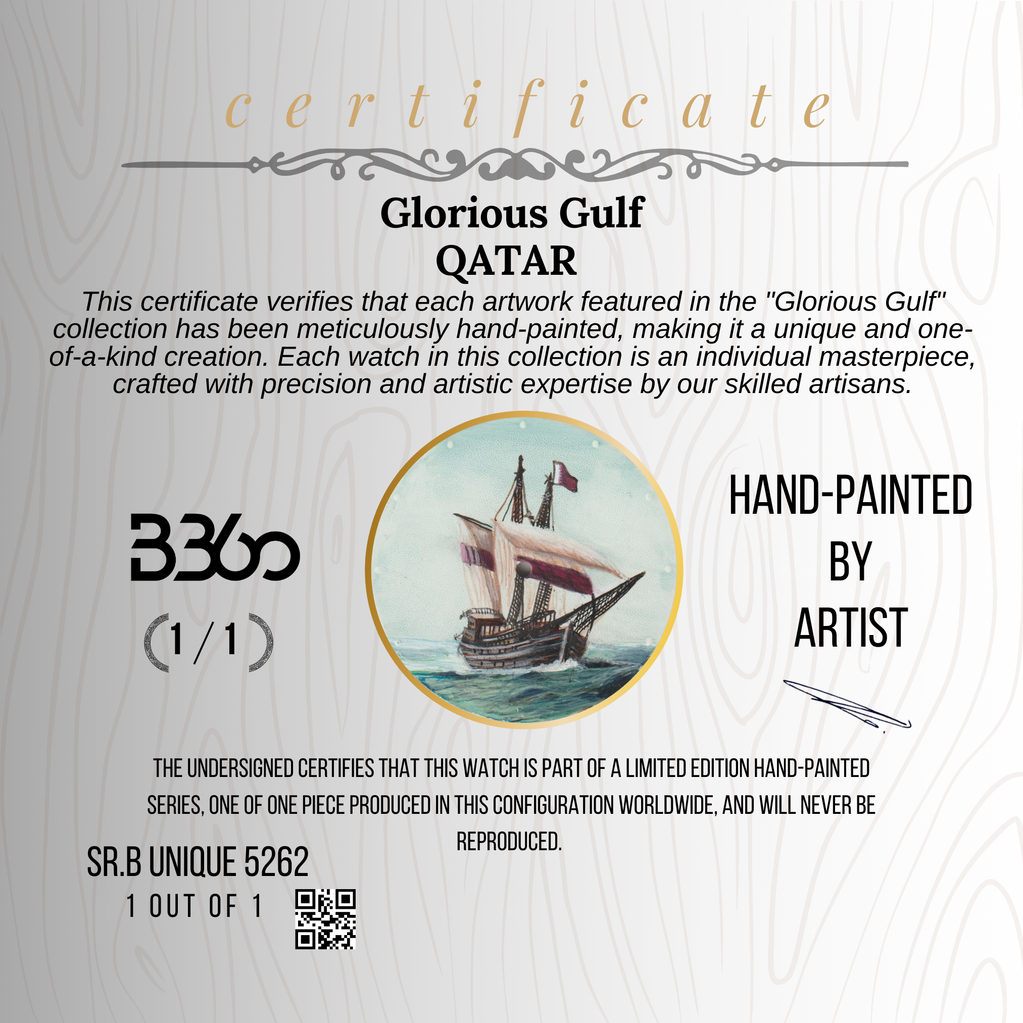 B360 Unique gifts idea - Hand painted Qatar Glorious Gulf