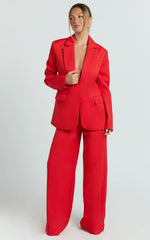 Selena Blazer - Oversized Single Breasted Blazer in Red