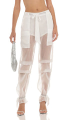 Rhinestone Pants in White