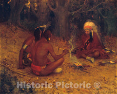 Art Print : Eanger Irving Couse - The Peace Pipe : Vintage Wall Art