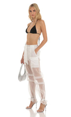 Rhinestone Pants in White