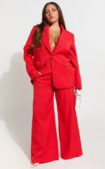 Selena Blazer - Oversized Single Breasted Blazer in Red