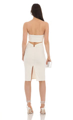 Strapless Midi Dress in White