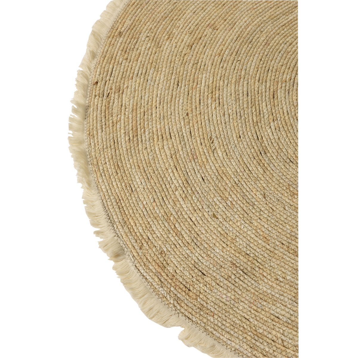 J-Line tapijt Kwastjesband - jute/katoen - beige/wit