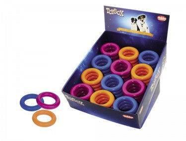 60454 NOBBY Rubber toy ring assorted colors 9 cm - Paw & Joy