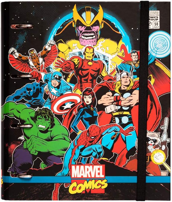 Marvel Avengers 4 Ring Binder - A4 Size - 10.6 x 12.6 inches - 4 Rings