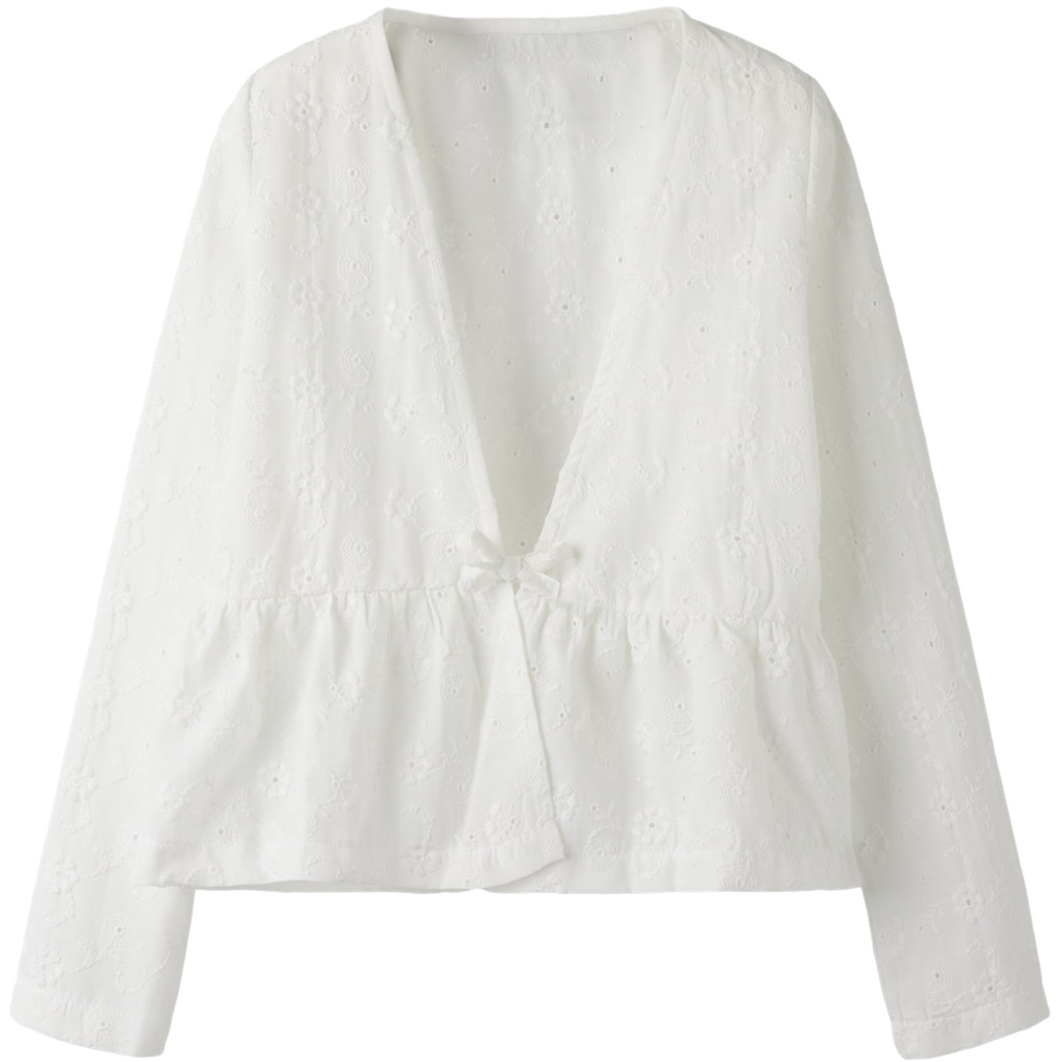 Name It Bright White Nkfkarlina Ls Skjorte