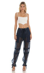 Rhinestone Pants in Navy
