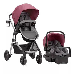 Pivot Modular Travel System with LiteMax Infant Car Seat with Anti-Rebound Bar - Dusty Rose