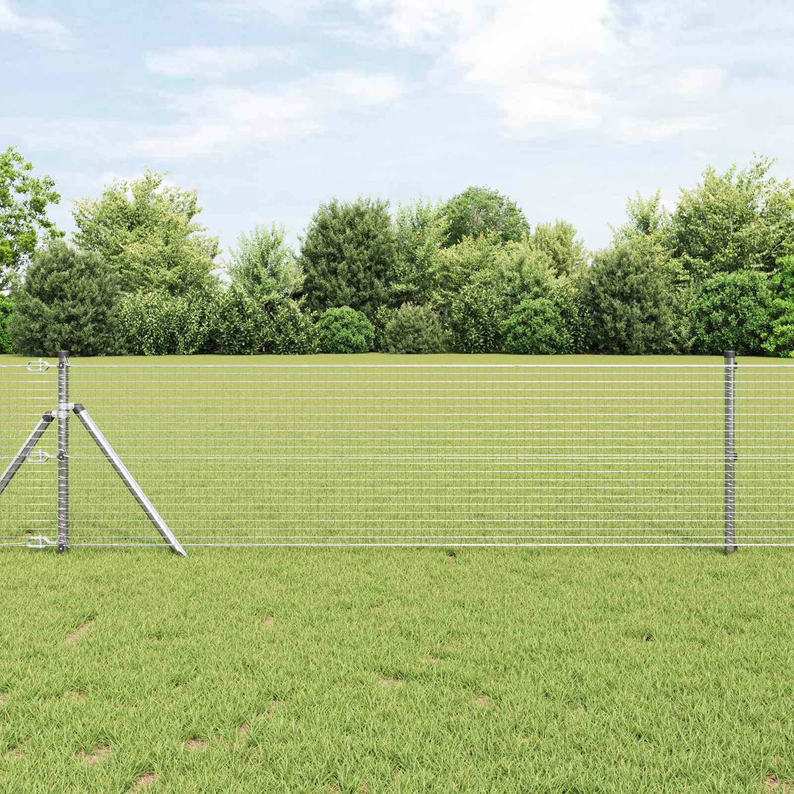 Welded Wire Fence 10000 x 40 cm Silver