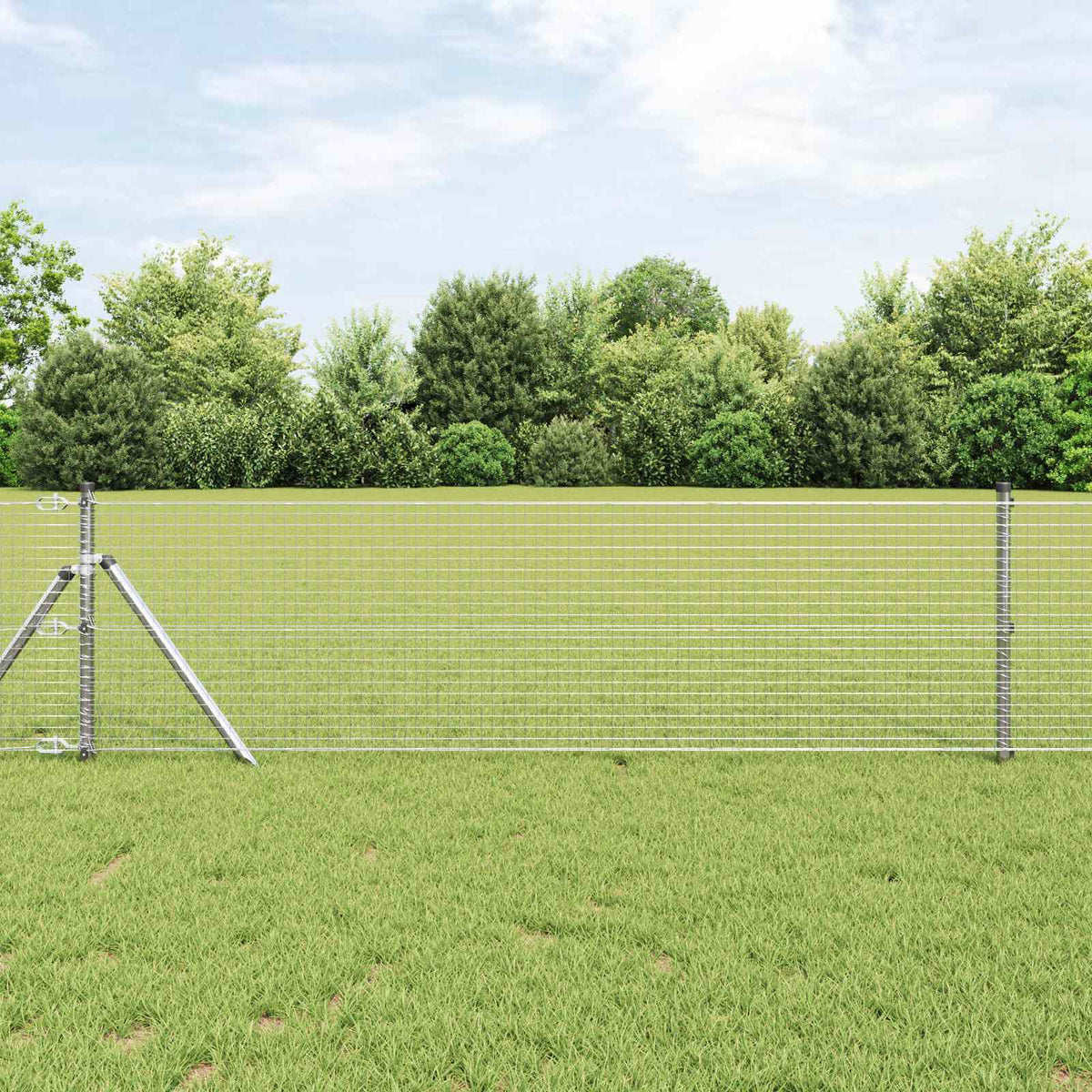 Welded Wire Fence 10000 x 40 cm Silver