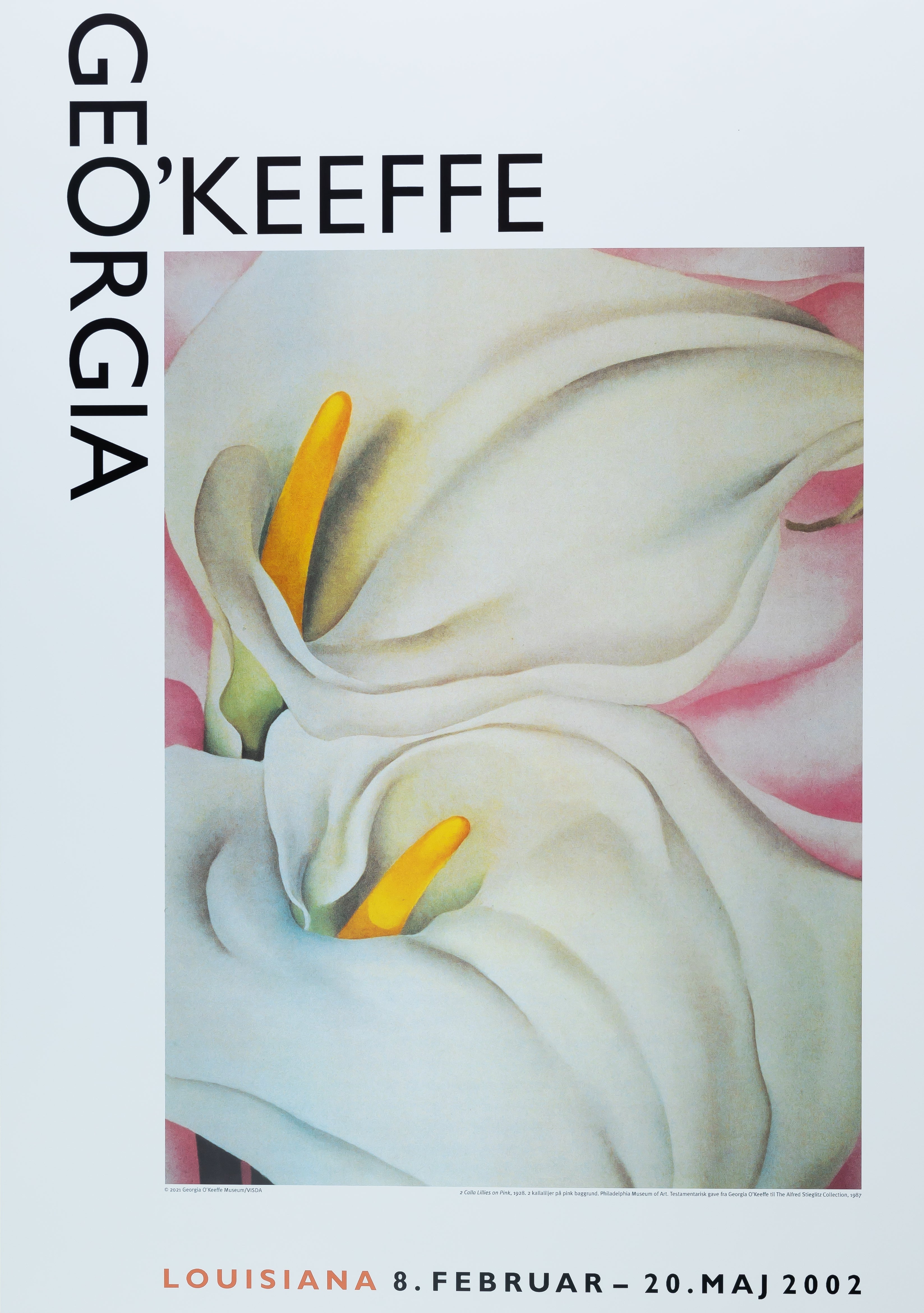 Georgia O'KEEFFE : Lillies on Pink - Affiche originale en couleurs
