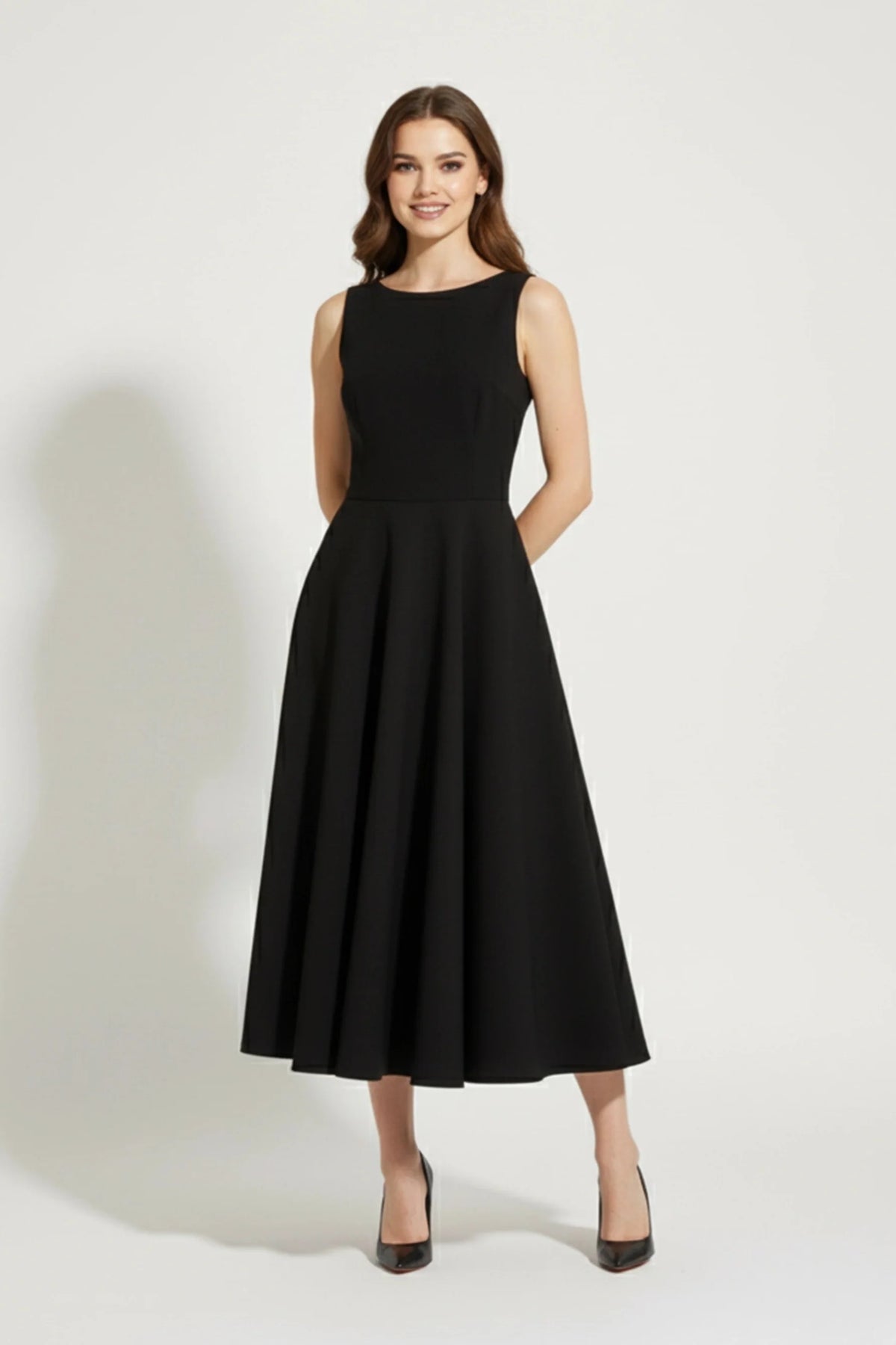 Classic Black Midi Dress
