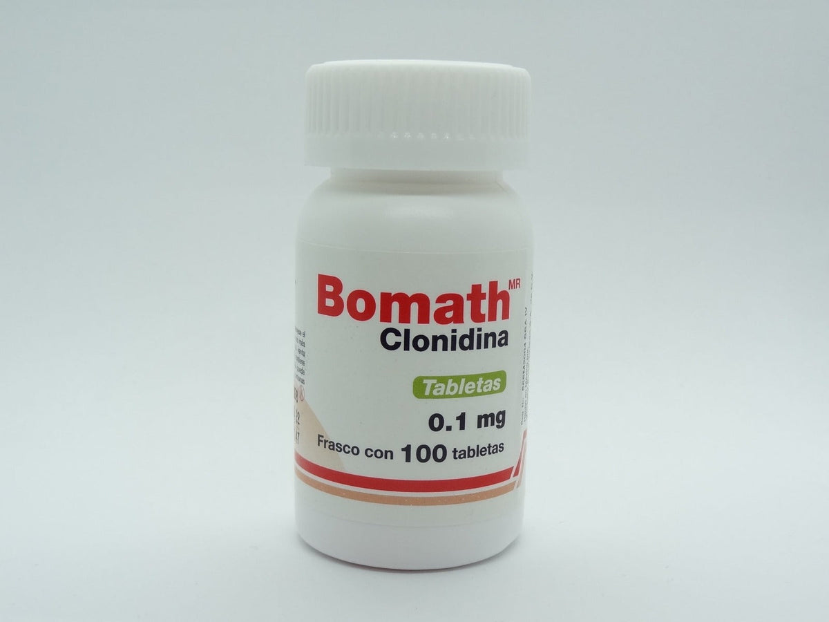 Bomath 0.1 mg | Clonidina | 100 Tabletas | Control de Presión Arterial