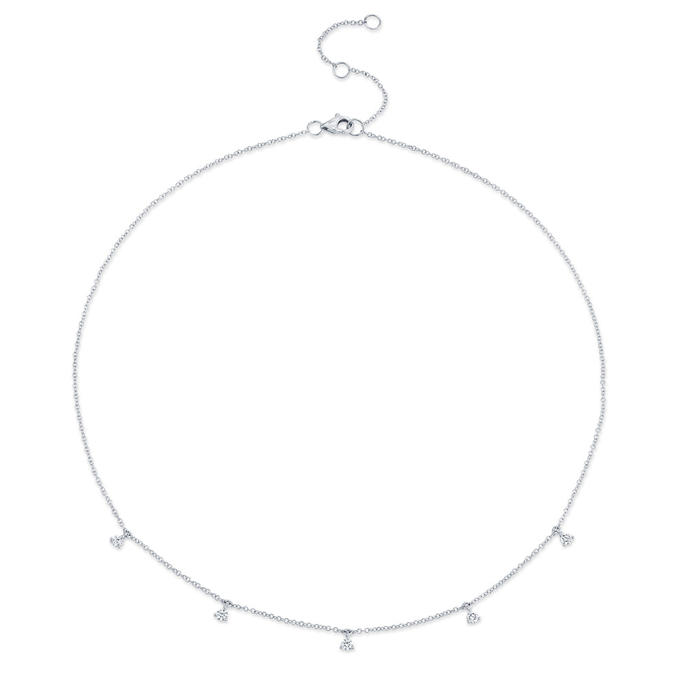 Front view. Natural Diamond Necklace.