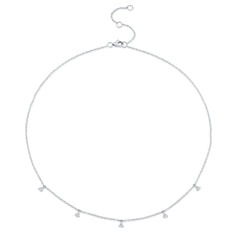 Front view. Natural Diamond Necklace.