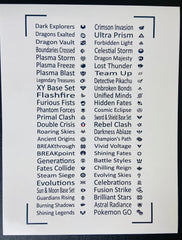 pokemon card set list in order English Pokemon Card Set Names and Symbols  Sticker Label Sheet