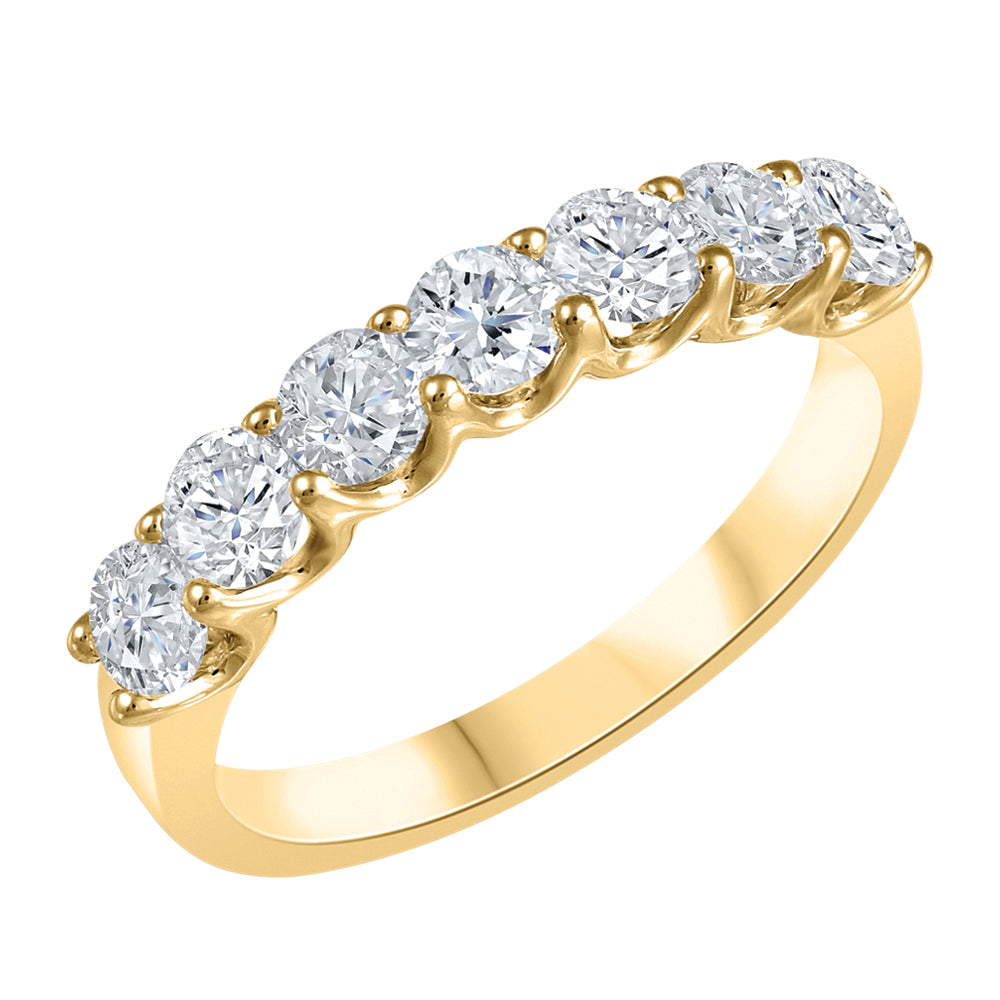 14K Yellow Gold Claw Set Diamond Band