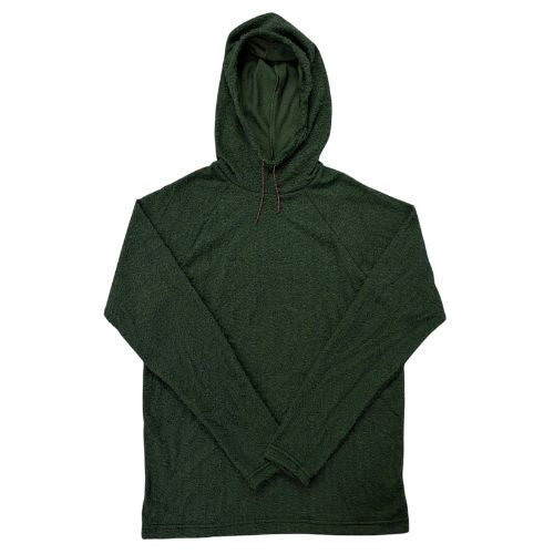 Green hoodie folded on a white background