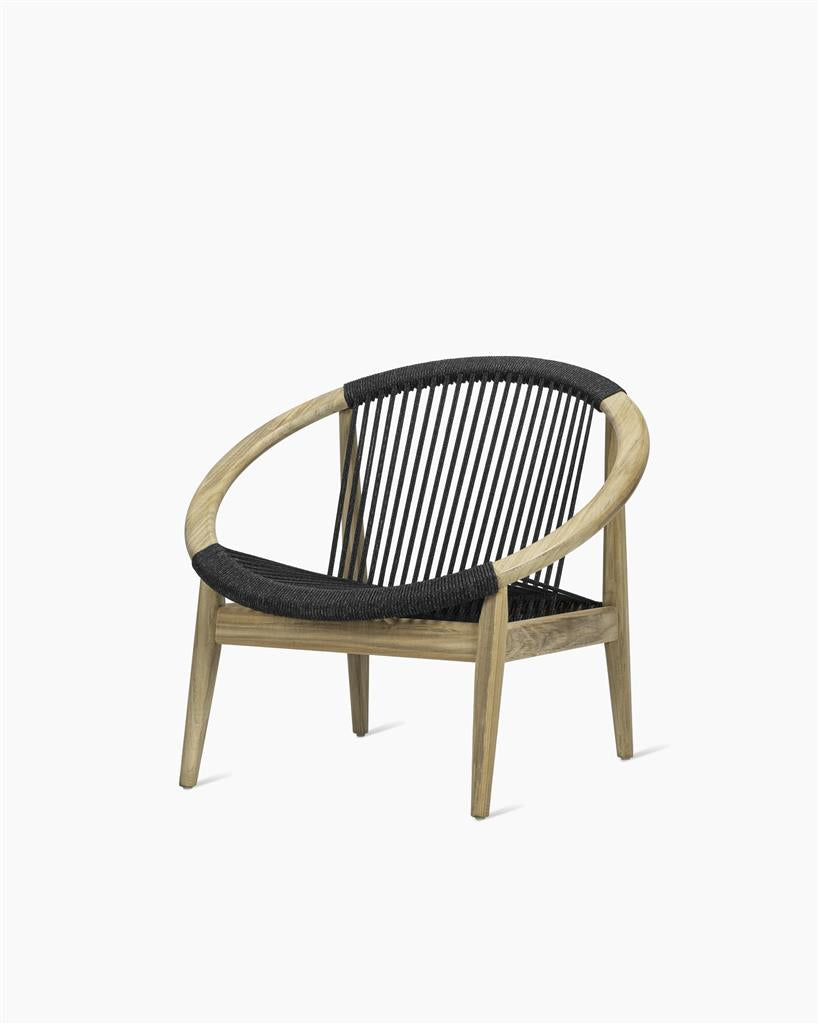 Frida Lounge Chair - Untreated Teak/Anthracite Rope - Vincent Sheppard